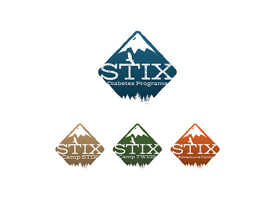Camp STIX Logo & Sub-Logos brand branding camp child children concept design diabetes identity kids logo sub logo