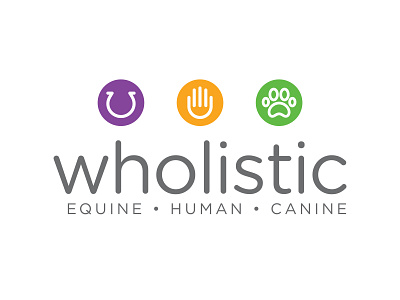 Wholistic Logo branding canine design equine graphic design health holistic human icon identity logo logo design massage minimal wholistic