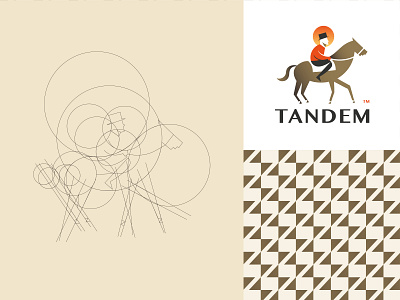 Tandem - logo design branding construction design horse identity illustration logo logodesign pattern sunset tandem
