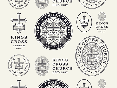 Kings Cross Church pt. II badge engraving etching graphicdesign icon illustration illustrator line art logo peter voth design vector
