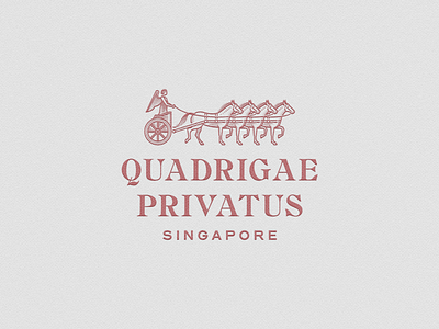 Quadrigae Privatus badge engraving etching graphicdesign icon illustration illustrator line art logo logo design peter voth design quadriga vector