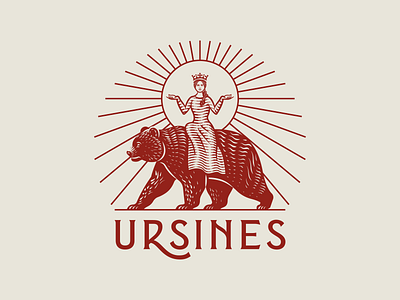 Ursines pt. II badge engraving etching graphic design illustration illustrator line art logo peter voth design vintage