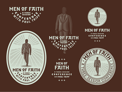Paul Tripp Conference • Men of Faith badge engraving etching graphic design illustration illustrator line art logo peter voth design vector