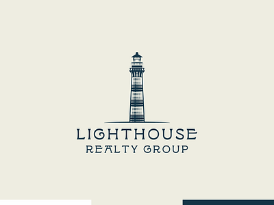 Lighthouse Realty Group badge engraving etching icon illustration illustrator line art logo peter voth design vector