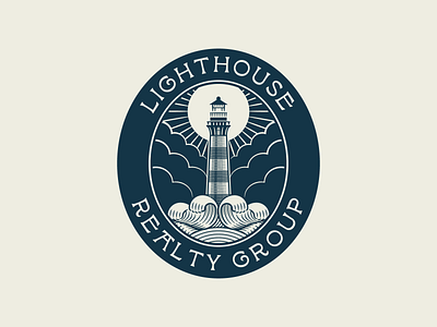 Lighthouse Realty Group pt. II badge branding design engraving etching illustration logo peter voth design vector