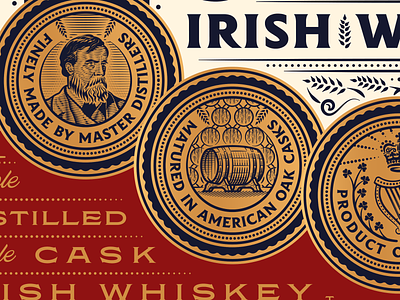 Darragh Whiskey Details badge branding design engraving illustration logo peter voth design spirits spirits packaging whiskey