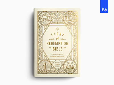 ESV Story of Redemption Bible (Behance) badge behance bible bible design branding design editorial design engraving etching illustration peter voth design vector woodcut