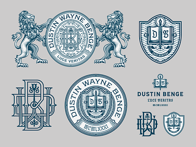 Dustin W. Benge badge branding design engraving etching illustration logo peter voth design vector