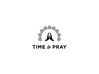 Time To Pray (Final) badge gotham icon logo prayer rays wisdom script