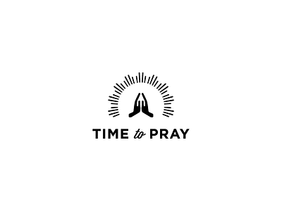 Time To Pray (Final) badge gotham icon logo prayer rays wisdom script