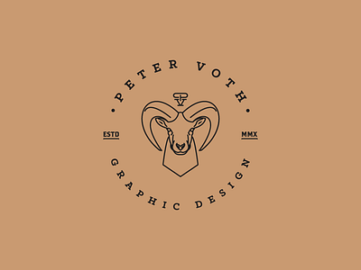 Peter Voth Design (Alternative Badge) animal badge branding head icon logo mouflon peter both design peter voth vintage