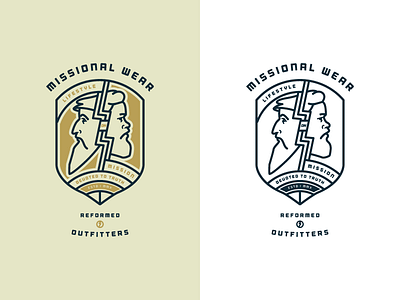 Missional Wear (Badge) III badge bolt calvin face icon illustration logo print spurgeon vector vintage wear