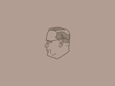 Dietrich Bonhoeffer face icon line logo vector vintage