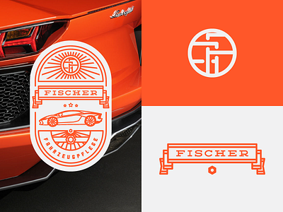 FF (Branding) badge car logo monogram ray vintage