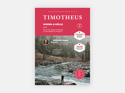 Timotheus #23 (Frontcover) badge cover editorial editorial design magazine magazine cover print print design typography