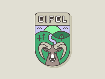 Eifel animal badge illustration landscape logo monoline patch vector