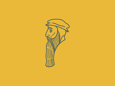 John Knox face icon illustration vector