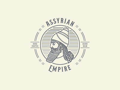 Assyrian Empire (Beard Balm) badge branding illustration logo vector