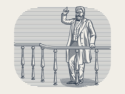 Spurgeon Preaching (Illustration) illustration illustrator vector vector art