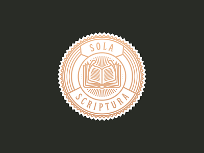 Sola Scriptura badge book illustration logo patch vector