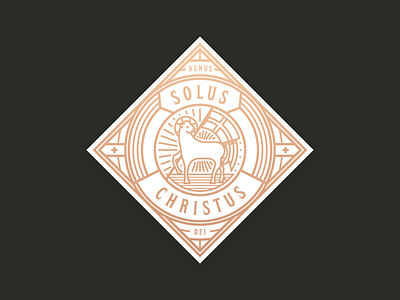 Solus Christus badge flag illustration lamb vector