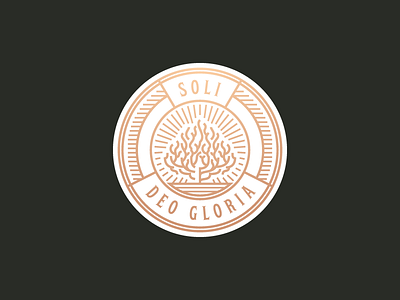 Soli Deo Gloria badge bush fire illustration vector