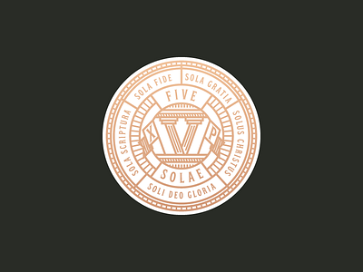 Five Solae apparel badge branding illustration logo merch pillar