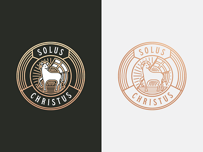 Solus Christus (Inverted) badge flag illustration lamb logo vector
