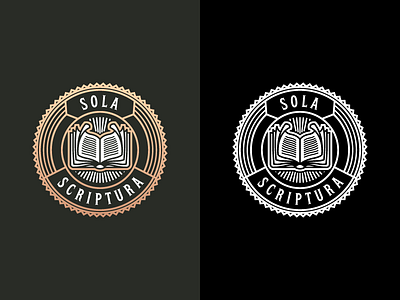 Sola Scriptura (Inverted) badge book illustration logo vector
