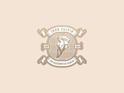 John Calvin Badge badge illustration vector