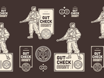 Gut Check Army (Branding Elements) badge branding illustration logo