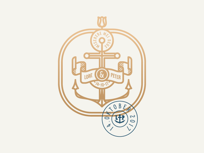 L&P ⚓ anchor badge heraldic illustration seal