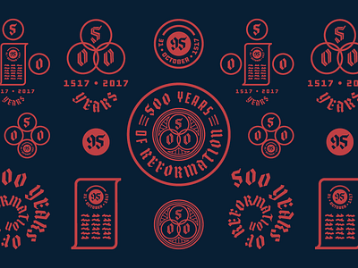 500 Years Of Reformation (Explorations) badge branding illustration logo