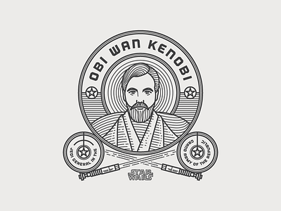 Obi Wan Kenobi badge illustration star wars