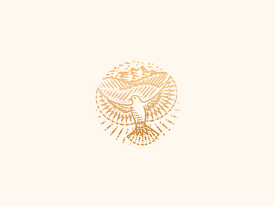 Song of Solomon dove engraving icon illustration landscape logo vineyard