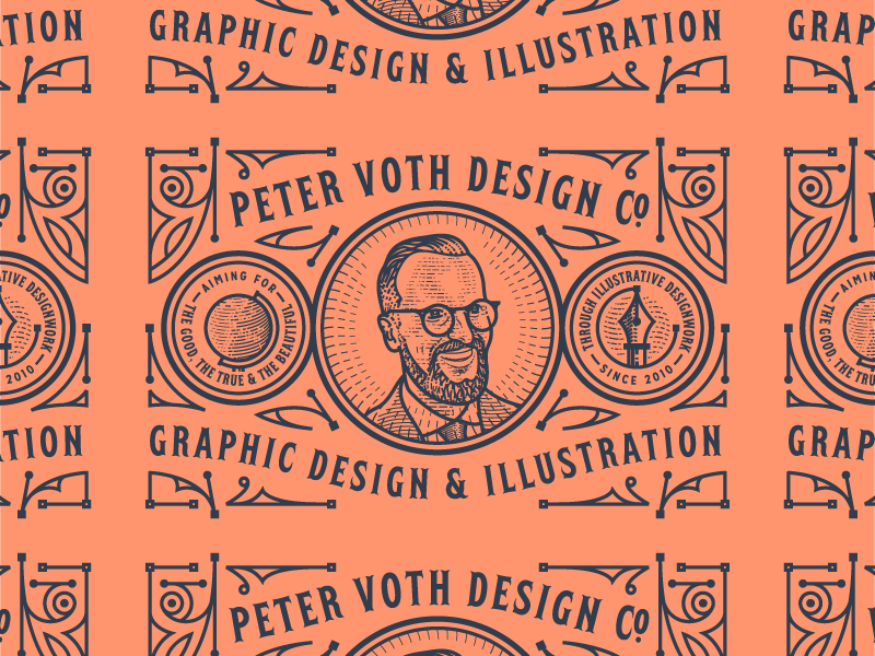 Peter Voth Design Co. engraving logo branding badge illustration
