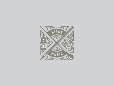 Hipke Music badge illustration logo vector