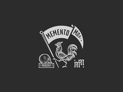 Memento Mori badge engraving etching graphic design logo