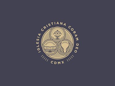 Iglesia Cristiana Coram Deo badge icon illustration line art logo