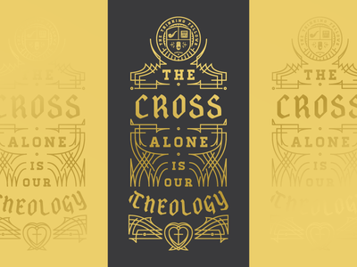 The Cross Alone Is Our Theology – Thinking Fellows engraving etching graphic design illustration ornament typography