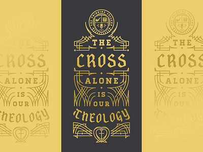 The Cross Alone Is Our Theology – Thinking Fellows engraving etching graphic design illustration ornament typography