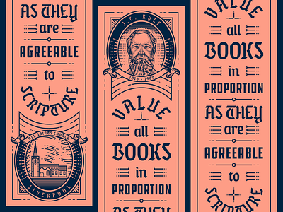 J.C. Ryle Bookmark bookmark engraving etching illustration line art line engraving typography