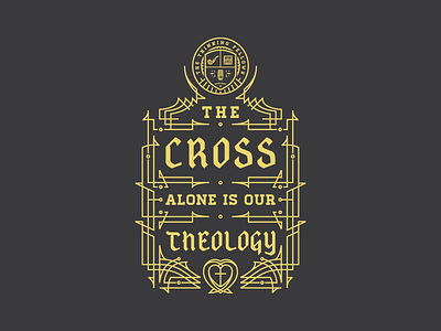 The Cross Alone Is Our Theology apparel badge illustration line art vector