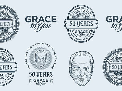 Grace to You (Responsive Branding) badge design branding enrgaving etching illustration logo design peter voth design