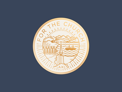 For the Church • Alaska apparel badge branding engraving etching icon illustration logo peter voth design vector