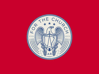 For the Church • Arkansas badge branding engraving etching flag icon illustration illustrator logo peter voth design seal vector