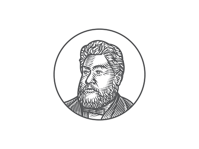 Spurgeon College (Portrait) crosshatching engraving etching illustration line art peter voth design portrait vector