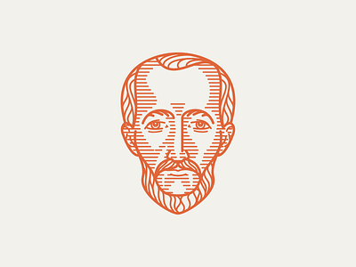 JOHN CHRYSOSTOM (347–407) • (12/53) engraving etching illustration line enrgaving logo peter voth design portrait vector woodcut