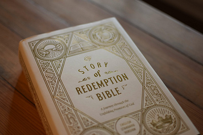 ESV Story of Redemption Bible (Close up) badge engraving etching filigree graphic design illustration illustrator peter voth design vector vintage