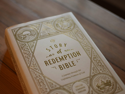 ESV Story of Redemption Bible (Close up) badge engraving etching filigree graphic design illustration illustrator peter voth design vector vintage